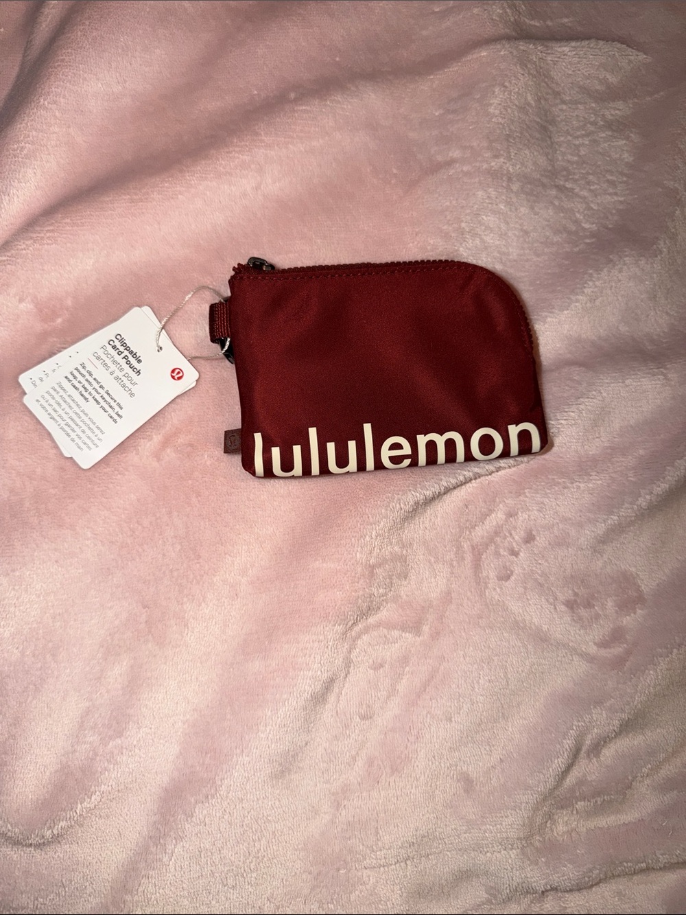 lululemon athletica Small Zip Pouch in maroon color